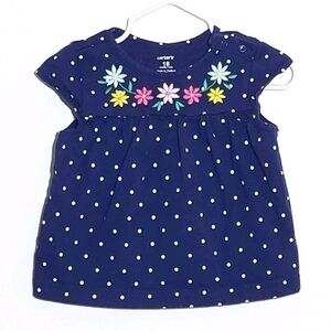 Carter's Polka Dot Flower Floral Shirt 18m